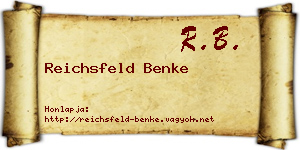 Reichsfeld Benke névjegykártya